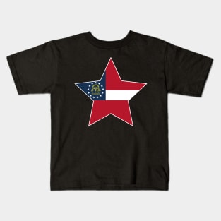 Georgia State Flag Star Kids T-Shirt